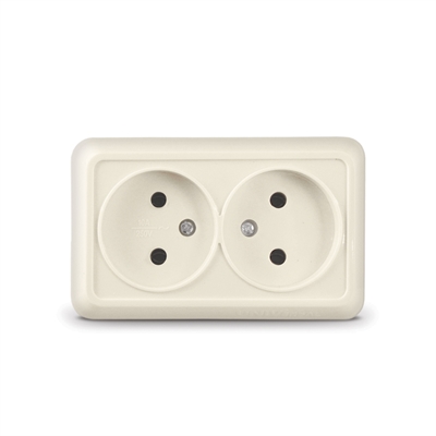Розетка 2м о/у беж. "Олимп" UNIVersal  Б-О0102