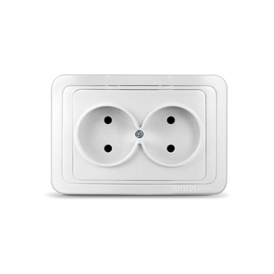 Розетка 2м с/у бел. "Валери" UNIVersal  В0102
