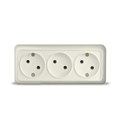 Розетка 3м б/з о/у беж. "Олимп" UNIVersal (100/5) 1166