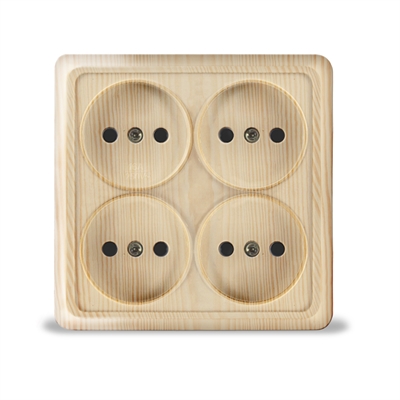 Розетка 4м б/з о/у квад. сосна "Олимп" UNIVersal (120/2) 1176