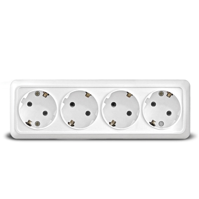 Розетка 4м с/з о/у бел. "Олимп" UNIVersal (60/3) 1163