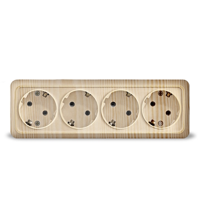 Розетка 4м с/з о/у сосна "Олимп" UNIVersal (60/3) 1175