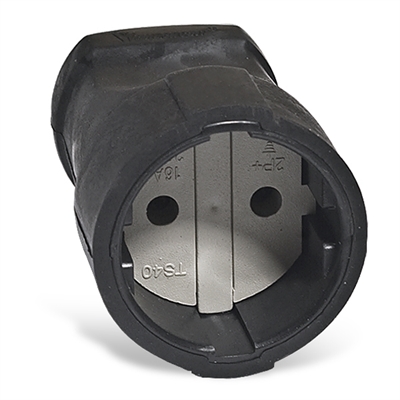 Штеп. гнездо б/з чер. ПВХ облив "UNIVersal"   ОА0150