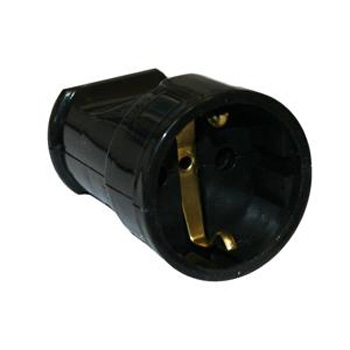 Штепсель 1гн. с/з чер. Makel 10053