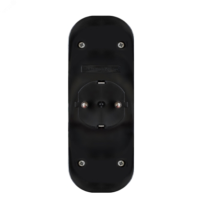 Разветвитель 3гн с/з плоский черн. 16А UNIVersal 1942