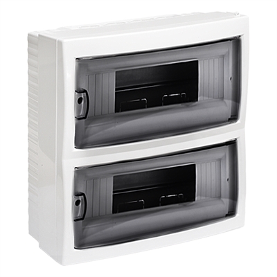 Бокс для открытой установки ЩРН 24 мод. прозрачн. дверца (КНО-24Д) КНО-24Д
