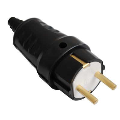 Вилка прямая 16А с земл. (каучук) (В16-362) В16-362