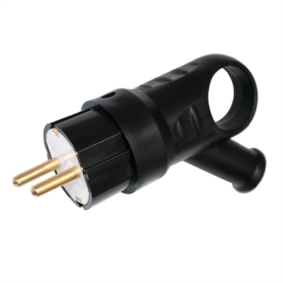 Вилка с кольцом 16А с земл. (каучук) (В16-385) В16-385