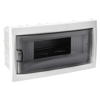 Бокс для скрытой установки ЩРВ 12 мод. прозрачн. дверца (КНС-12Д) КНС-12Д