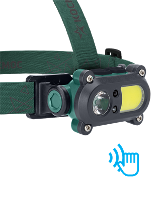 Фонарь налоб. аккум сенс. 3Вт+3ВтCOB/кол.линза/Li-ion18650 1200mAh/ABSпл/USBшн KOC502Lit КОСМОС KOC502Lit