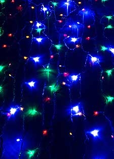 Гирлянда-дождь КОСМОС 1,5x1,5м, 144LED, RGB, прозрачный провод, 8 режимов, от 220V, KOC_CUR-V106 KOC_CUR-V106