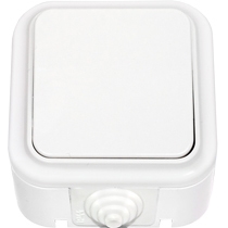 Выкл. 1кл. ОП белый IP44 Пралеска аква А14-100 белый