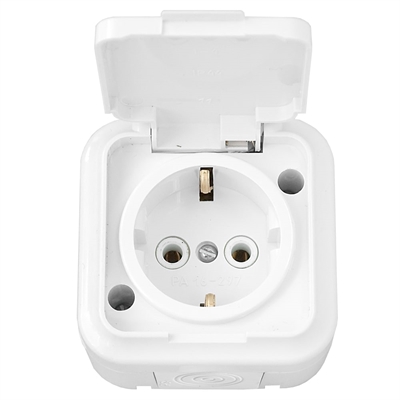 Роз. 1м. ОП з/к белый крыш. IP44 (серия Прочие изделия)  РА16-214