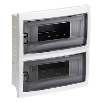 Бокс для скрытой установки ЩРВ 24 мод. прозрачн. дверца (КНС-24Д) КНС-24Д