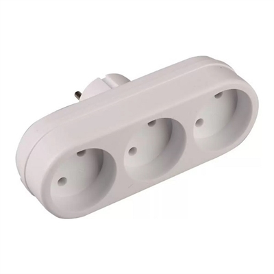 Разветвитель 3гн б/з плоский белый DOMTOK  2655