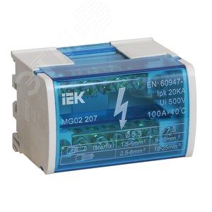 Шина на DIN-рейку в корп. 2х7гр.100А (Кросс-модуль) ИЭК YND10-2-07-100