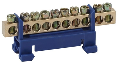 Шина N ноль в изолят. типа стойка ШНИ 6х9-10-Д синий NO-222-77-1 ЭРА Б0044125 Б0044125