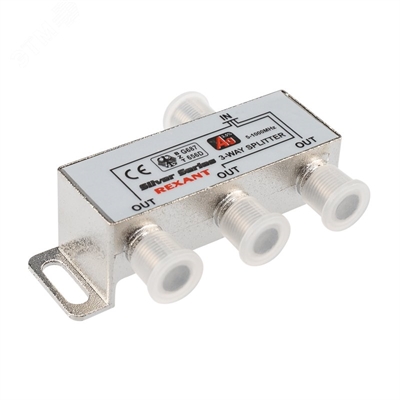 Splitter 3ТВ под F+4шт F раз. 1000МГц REXANT Silver... 05-6102