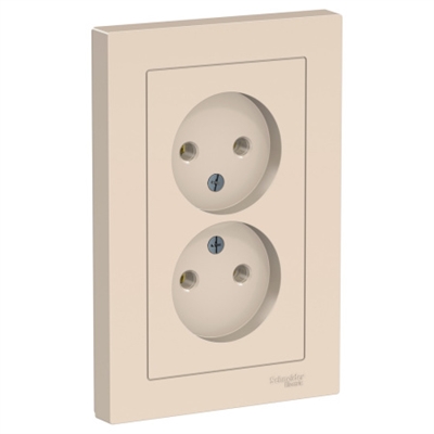 Роз. 2м б/з 16А в сборе бежевый SE AtlasDesign ATN000220