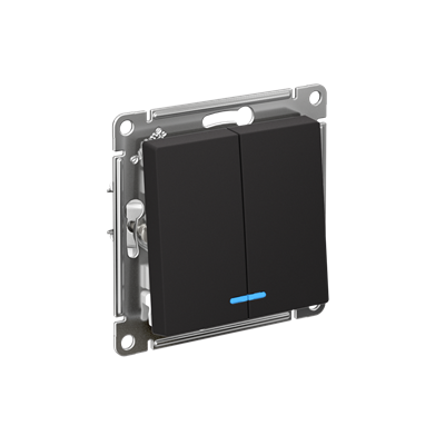 Выкл. 2кл свет мех. карбон SE AtlasDesign ATN001053