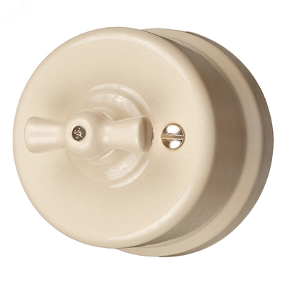 Выключатель 1кл. проходной, керамика, цвет Песочное золото B1-201-04 B1-201-04