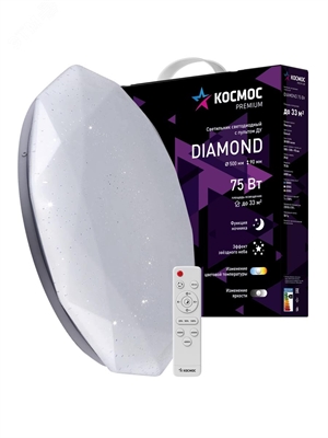 Светильник DIAMOND 75Вт 230В 3000-6500K 6000Лм 500x90мм KSDiam75W Космос PREMIUM KSDiam75W