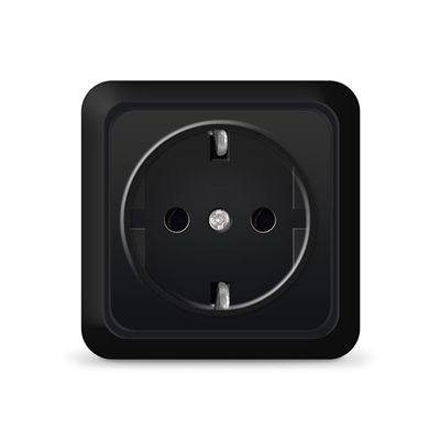 Розетка 1м с/з о/у черн. "Олимп" 2227 UNIVersal 2227