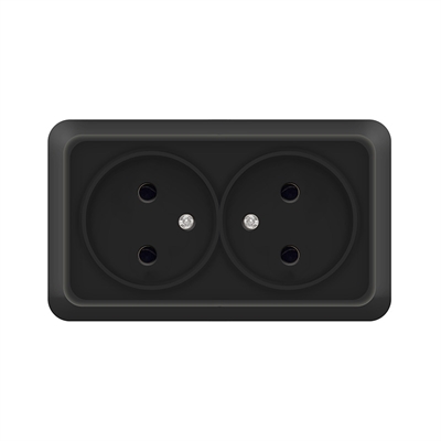 Розетка 2м о/у черн. "Олимп" 2215 UNIVersal 2215