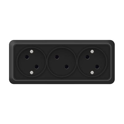 Розетка 3м б/з о/у черн. "Олимп" 2217 UNIVersal  2217