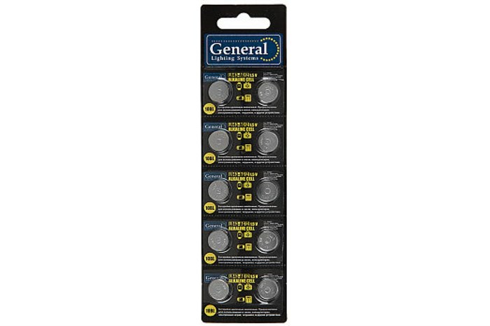 Батарейка General Lighting Systems GBAT-LR43 (AG12) кнопочная щелочная 800581 800581 - фото 6498