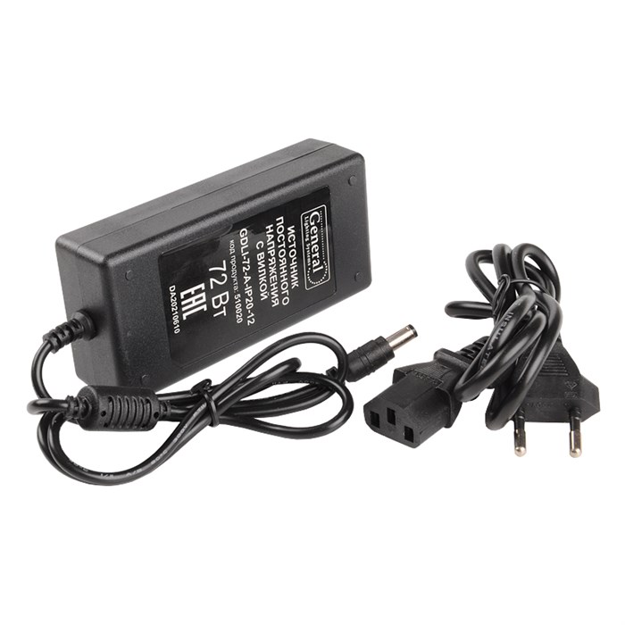 Источник постоянного напряжения с вилкой GDLI-72-A-IP20-12 510020 General 510020 - фото 6784