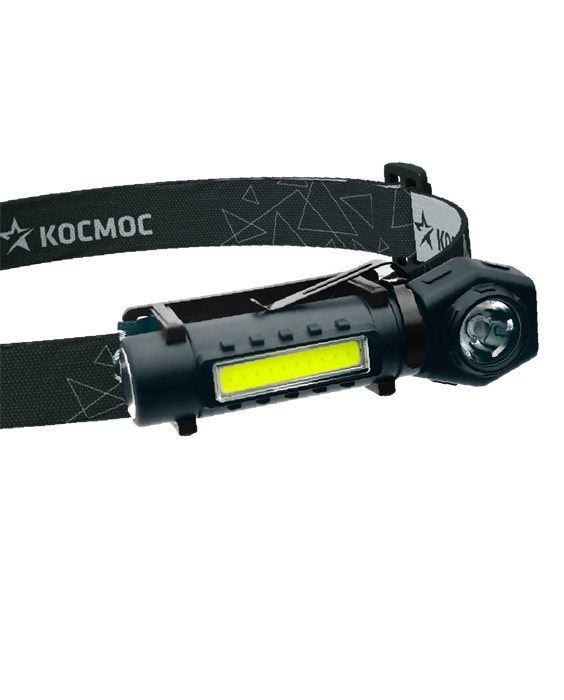 Фонарь налоб акку аккум/3Вт+3ВтCOB/кол. линза/Li-ion18650 1200mAh/USBtC/магнит/заж  KOC508Lit Космос KOC508Lit - фото 6968