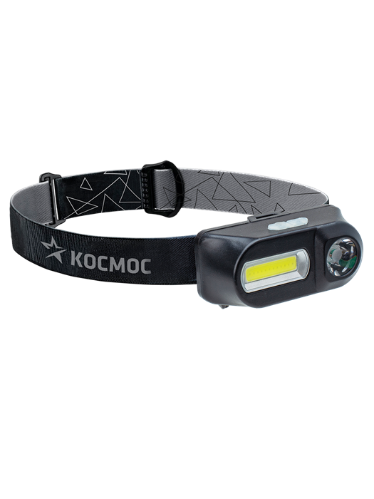 Фонарь налоб. H3WDLith, луч3Вт , свет 3Вт COB, заряд USB, аккум. 1200mAh КОСМОС KocH3WDLith - фото 6976