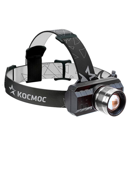 Фонарь налоб. H3WZoo с зумом, 3Вт, литий 1200mAh КОСМОС KocH3WZoo - фото 6979