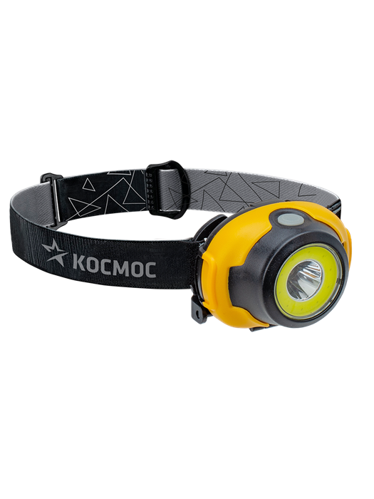 Фонарь налоб.H103COBLED, 3Вт, 2W COB LED, 3 режима, питание 3*ААА КОСМОС KocH103COBLED - фото 6988