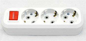 Колодка удл. 3гн с/з + выкл. Makel 211 MGP - фото 8300