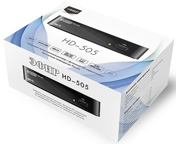 Тюнер для цифрового TV HD-505 пластик, Эфир (DVB-T2) [1/40] 258-505 258-505 - фото 8446
