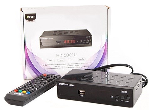 Тюнер для цифрового TV HD-600RU металл, дисплей Эфир (DVB-T2)  [1/40] 258-601 258-601 - фото 8448