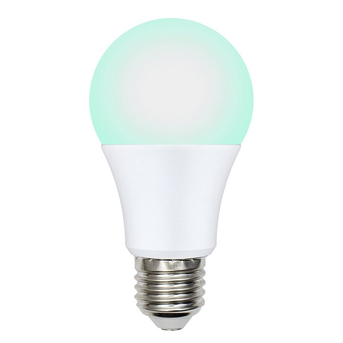 LED-A60-9W/SCBG/E27/FR/DIM IP65 PLO65WH лампа зел дим для бройлер Uniel ul-00003190 - фото 8477