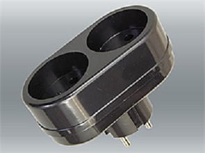 2Т Двойник 6/10А б/з черный универсал. TOKER (80) 202-110