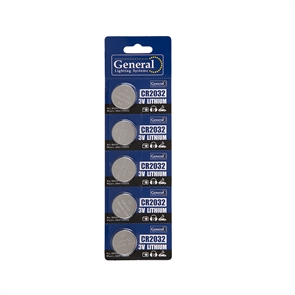 CR2032 кнопочная литиевая  5pcs General 800568