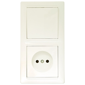 Блок (1 выкл. + роз.) СУ серия СТИЛЬ, (В-РЦ-685 бежевый) В-РЦ-685 бежевый