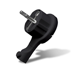 Вилка-невидимка с/з черная 16А 