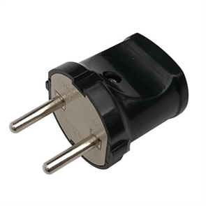 Вилка 6А б/з круглая черная, IP20 General... 470509