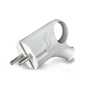 Вилка угловая с/з с ушком бел.16А 