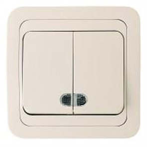 Выкл. 2кл свет крем/крем Mimoza Makel 25023