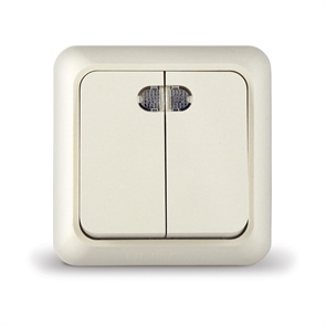 Выкл. 2кл свет о/у беж. 