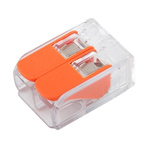 Клемма на 2 провод. GTER4-02 прозрачная  с рычагами (100)GENERAL 800492