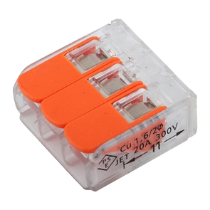 Клемма на 3 провод. GTER4-03 прозрачная с рычагами (100) GENERAL 800493