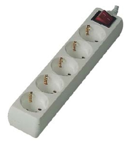 Колодка 5гн с/з 16А с выкл. IP20 General 470025